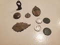 100 + year old coins and silver found Metal Detecting old house