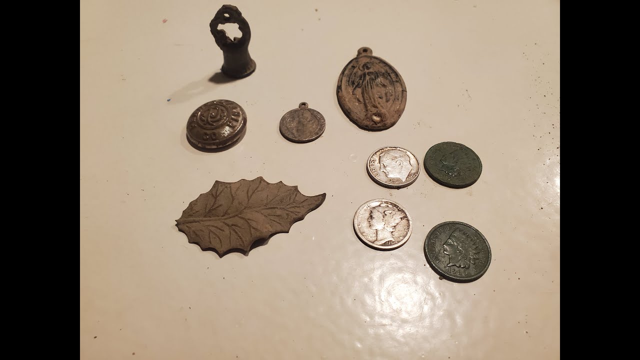100 + year old coins and silver found Metal Detecting old house - YouTube