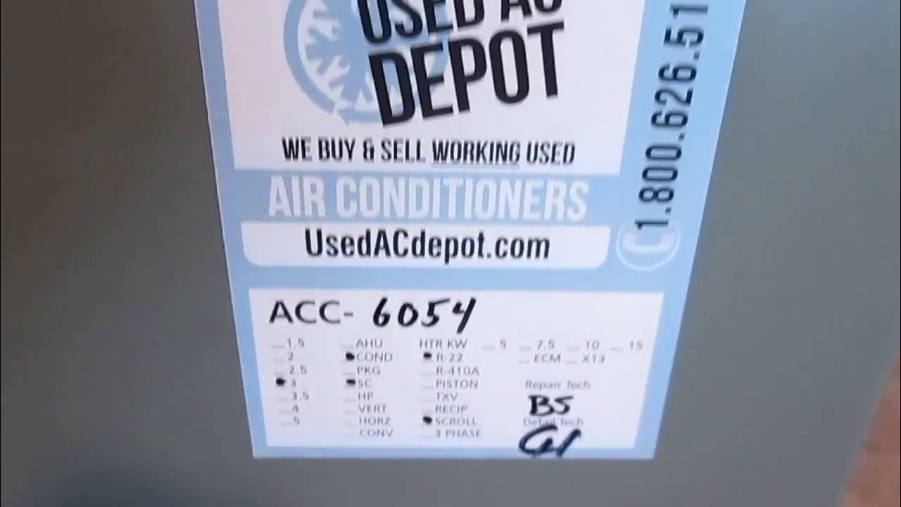 Sold! RHEEM Used AC Condenser RAKB036JAZ 2L Used Air Conditioners For