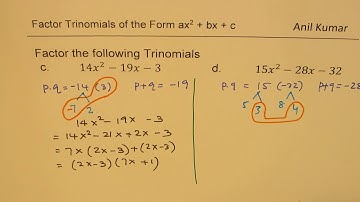 AC Cross Factoring Trinomials Product Sum Method
