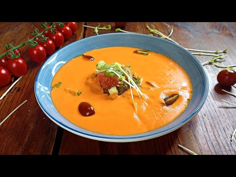 Receta de salmorejo cordobés | RECETA ORIGINAL | como fazer salmorejo | PIPIRRANA | Cooking Giba