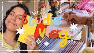 ☆ studio vlog ep.2 ☆ shop update prep, my hobonichi weeks, paint with me, making a wet palette ☆