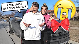 CRASHING MY FIANCES CAR THEN BUYING HIM A NEW ONE!! *CUTE REACTION*
