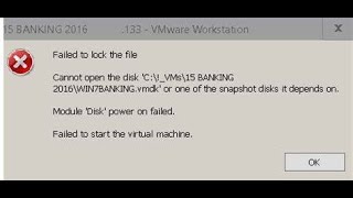 VMWARE WORKSTATION LOCK ERROR