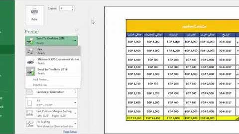 الطباعة فى اكسيل - Print in Excel - اكسل ٢٠١٦
