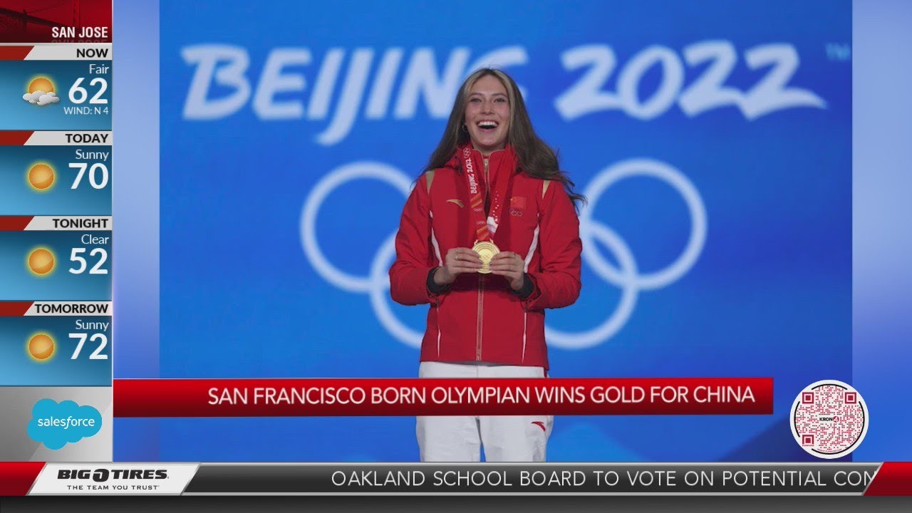 California-born skier Eileen Gu, 18, wins gold for China on