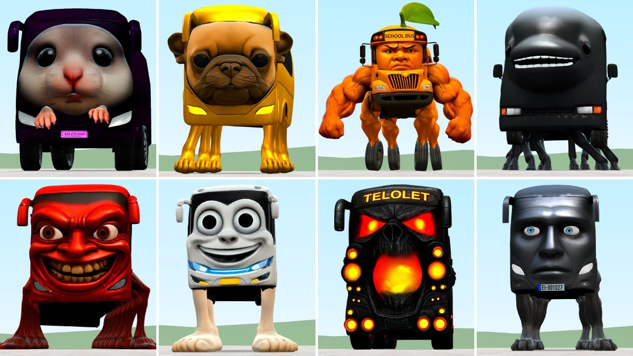 Я играл в Death Match с семьей итальянских автобусов Brainrot с искусственным интеллектом в Garry...