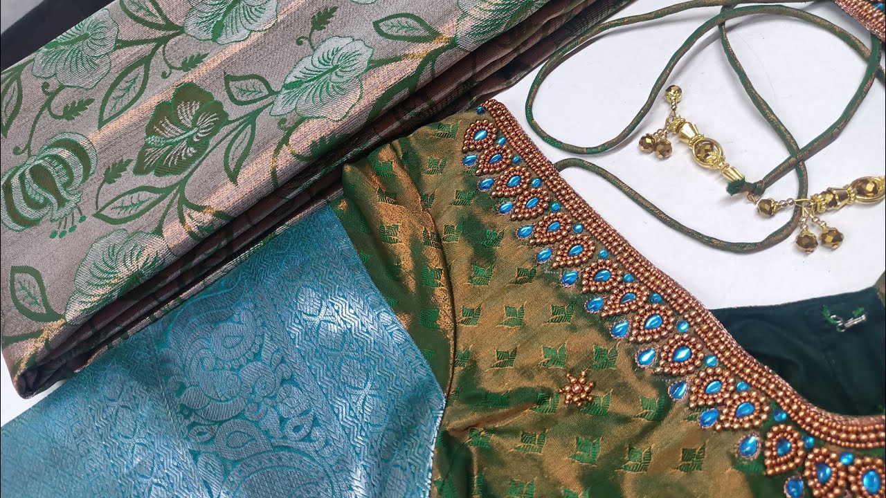Simple Budget Friendly AariWork Blouse Design for Big Border ...