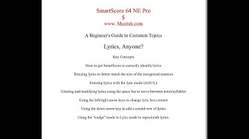 SmartScore 64 NE Pro: How to enter and edit Lyrics!