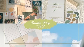 💌 studio vlog 03 * making memo pads and 2021 calendar sets ,packing orders, becoming a vendor ✨