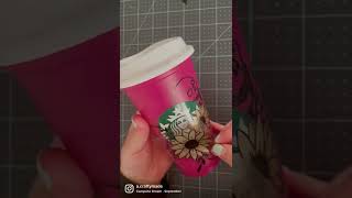 Custom Starbucks hot cup💖💜🖤💀 #cricut#cricutmade#custommade#customtumblers#starbuckstumbler#fyp