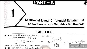 B.sc 4th semester lecture-01 #normal_form #variation_of_parameters #complementaryfunction #pavansir