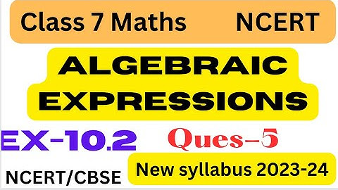 Class 7 Maths - Algebraic Expressions - Chapter 10 - Exercise 10.2 - Q.5 - New syllabus 2023