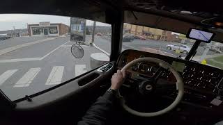 TRUCKER NAVIGATING TOUGH TURNS IN SMALL TOWN PA