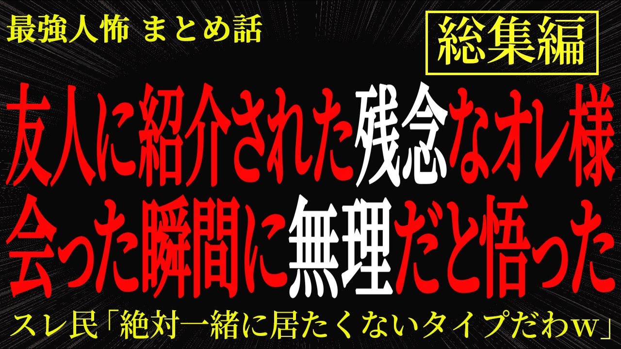 【総集編】【2chヒトコワ】友人に紹介された残念なオレ様に会った瞬間に無理だと悟った【作業用】【睡眠用】
