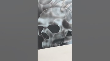 Airbrush skull and flames #art