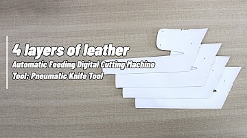 Automatic feeding double head asynchronous pneumatic knife cutting 4 layers of leather with punching