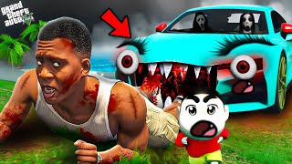 GTA 5: Shin Chan & Franklin Agin Attacked By Horror Ghost Cursed Car in Telugu screenshot 4