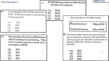 15,16,17&18 | Consumer Arithmetic | Multiple Choice 5 | CXC CSEC Mathematics