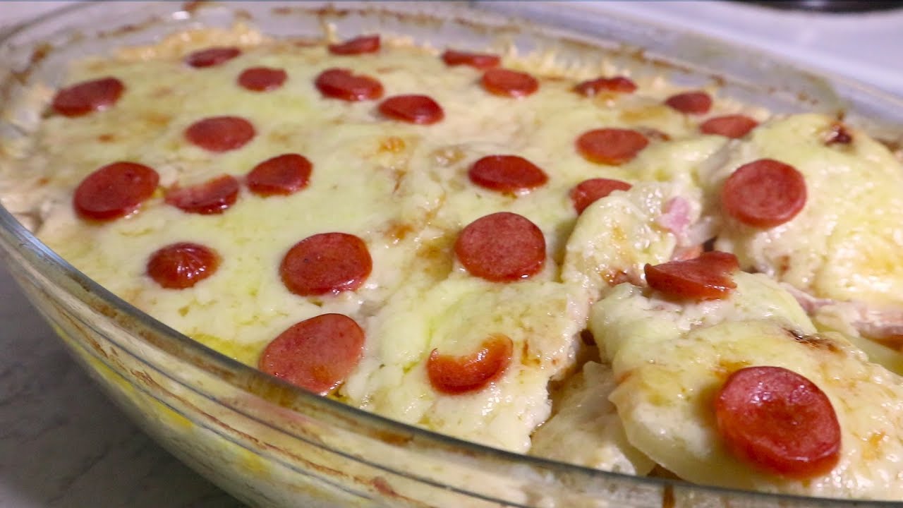 Cheesy Potato Bake with Bacon, Cocktail Sausages & Onion | Recipe | SaltedCaramel Life - YouTube