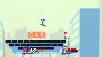 Insane Windbox Kill - SSB4 Smash with Friends / Mr. Game & Watch vs Luigi