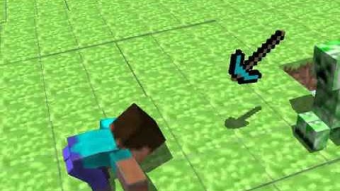 Minecraft blender animation- kiling a creeper