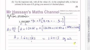 6666/01 Edexcel C4  (GCE)  JUNE 2017 Q3 The Trapezium Rule, Partial Fractions, Substitution