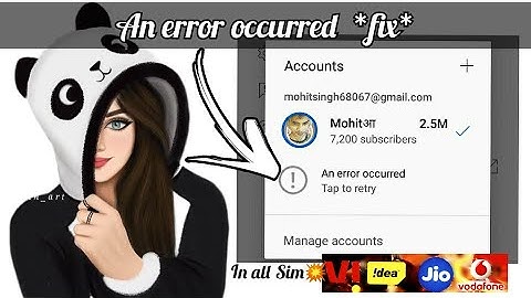 How to fix an error occurred while switching channel on youtube. #anerroroccurred #youtube