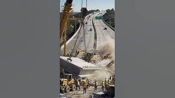Bridge Construction Fail – Massive Beam Falls from Crane #shortvideo #construction