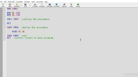 Procedure call in 8086 assembly