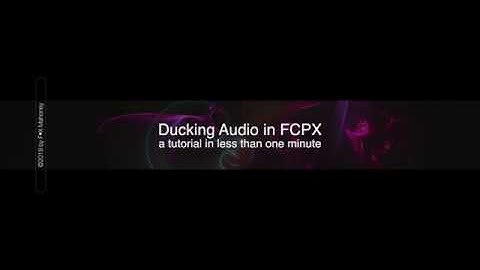 Audio Ducking in FCPX