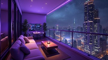 Night Balcony Lofi 🌙 Chill Beats for Late Night Minds ☔ Lofi Rain Playlist