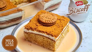 Biscoff Tres Leches Cake Recipe | Biscoff Milk Cake Recipe | Easy Tres Leches Cake