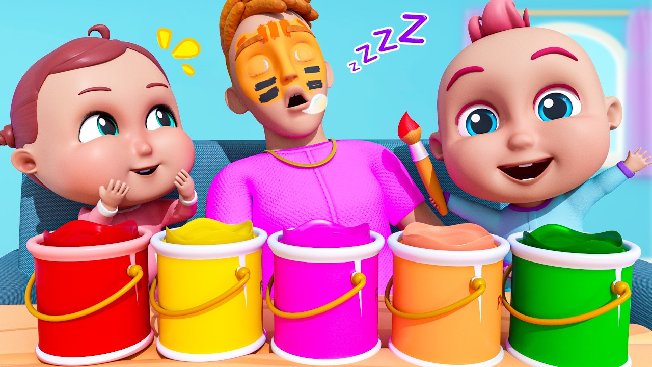 Fazendo o Papai Parecer um Animal | Aprenda as Cores | Caetano Em Português - Músicas Infantis