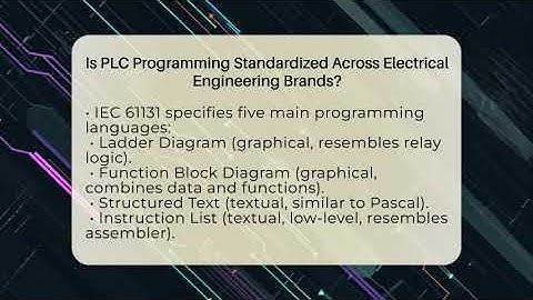 Is PLC Programming Standardized Across Electrical Engineering Brands?