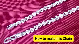 Silver knot design chain making | New model silver chain | Handmade