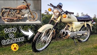 Restoration Honda CD 70 Motorcycle &amp; Building  a Cafe Racer - Full Timelapse