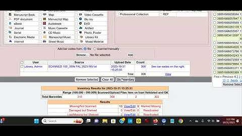 Running Inventory   Quick Look