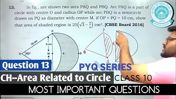 In fig., are shown two arcs PAQ and PBQ. Arc PAQ is a part of circle with centre O and radius OP