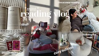 mini reading vlog *cozy* 📖🧸 | live reading acowar, bookish hauls, building the book nook, gggtm!