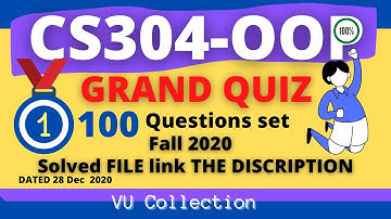 Grand Quiz CS304 solution 2020 *100 MCQS* | VU collection #cs304 #grandquiz #midterm