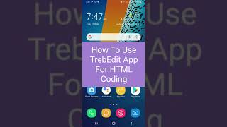 Html On Android + TrebEdit App + HTML Coding In TrebEdit App screenshot 1
