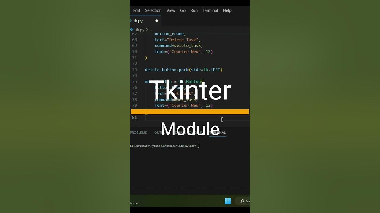 To-Do List application using Tkinter #python #tkinter # ...