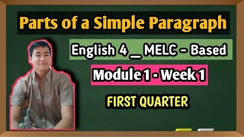 Parts of a Simple Paragraph Grade 4 Module 1 - Week 1 _ MELC Based
