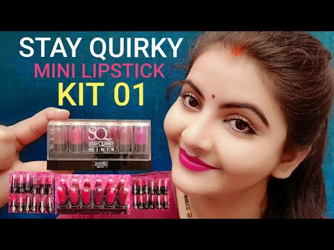Stay quirky soft matte mini lipstick kit 01 review lip swatches | AFFORDABLE mini lipstick | RARA