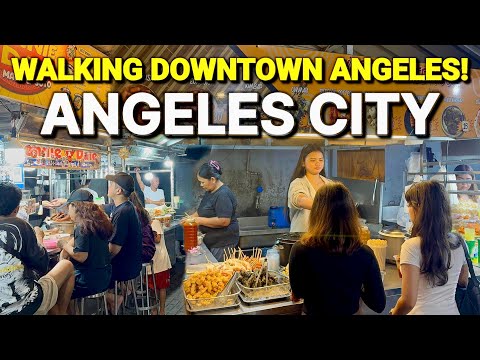 ANGELES CITY PHILIPPINES at NIGHT 🇵🇭 Rainy Evening in DOWNTOWN ANGELES - Street Food & SM Clark Mall
