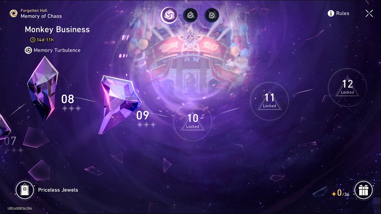 【HSR 3.7】Monkey Business -『Memory of Chaos/Forgotten Hall』- December 2025