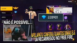 REAÇÃO DO APELAPATO AO VER QUANTOS DIAMANTES ELE JÁ RECARREGOU NO FREE FIRE!!