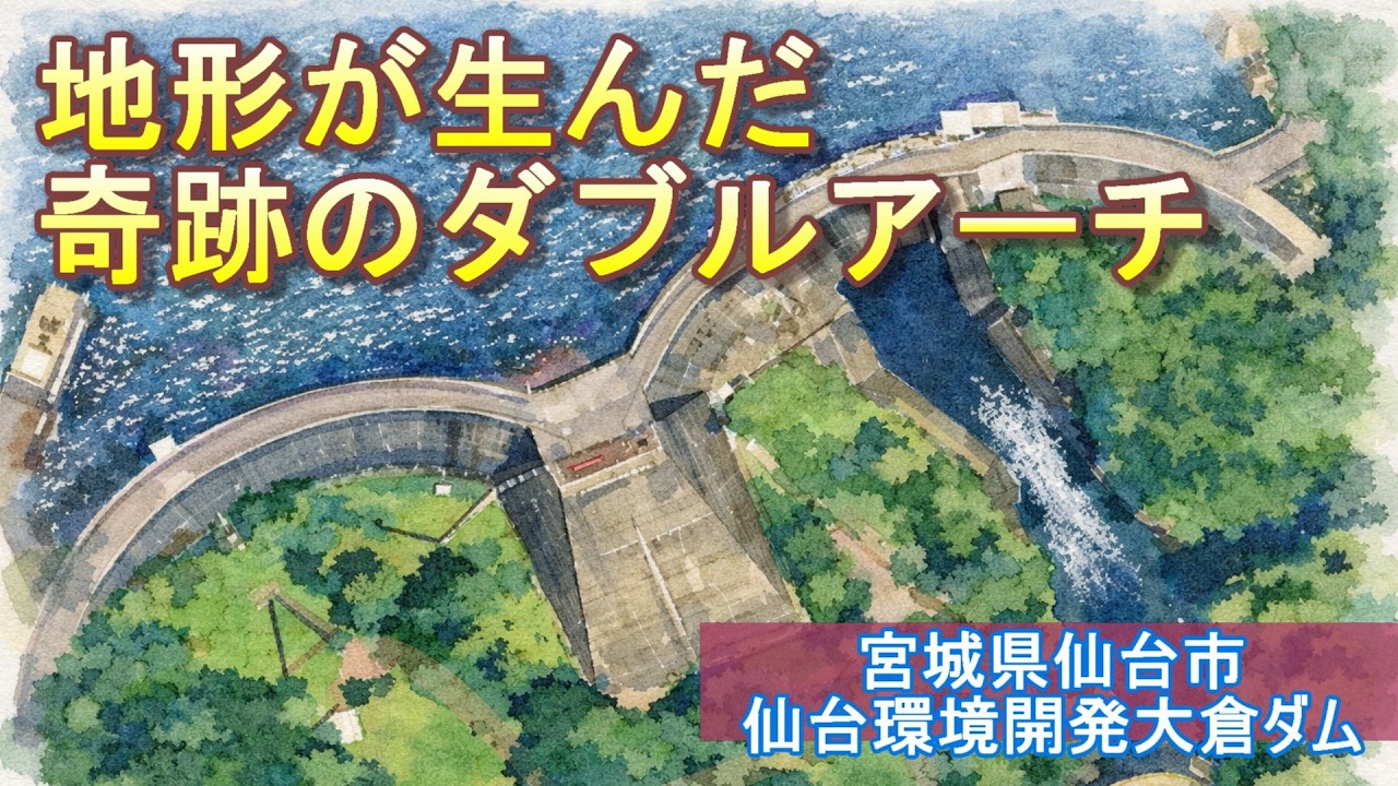 地形が生んだ奇跡のダブルアーチ「大倉ダム」【仙台環境開発】【土木学会選奨土木遺産】