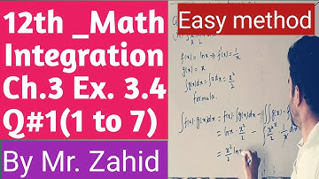 Fsc 2nd year math ch.3 integration Ex. 3.4 Q#1(1 to 7)